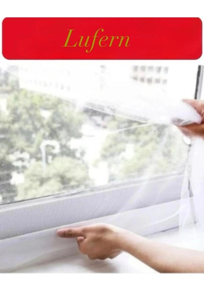 2 Adet Ayarlanabilir Sineklik Cırt Bantlı Yapışkanlı Pratik Pencere Cam Kapı 0,75 Cmx1,25 Cm 4 Mt
