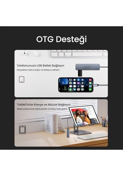 4 Portlu 10gbps Type-c To 4 Usb-a 3.2 Gen2 Usb Çoklayıcı Dönüştürücü Hub