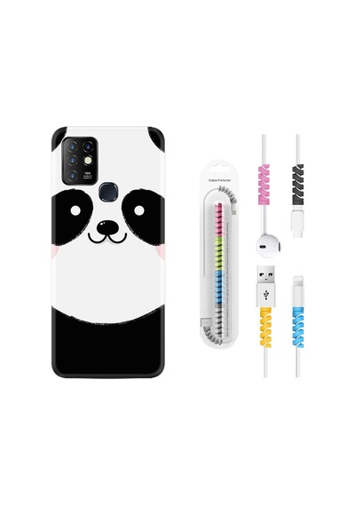 Infinix Hot 8 Kılıf Kablo Koruyuculu Sevimli Panda 1794