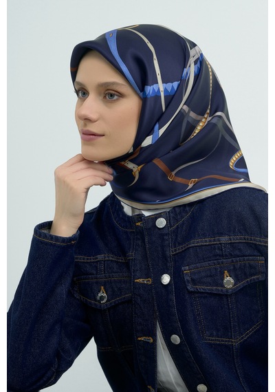 Armine Saf İpek Sura Eşarp-2026 İlkbahar-yaz- 951700d Lacivert