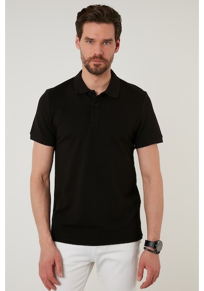 Buratti Regular Fit Pamuklu Düğmeli Erkek Polo Yaka T Shirt 5902326 Siyah
