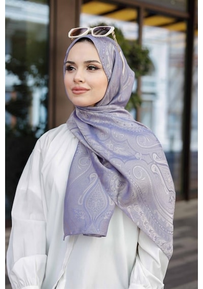 Etro Desen Premium Şal Lila Çok Renkli
