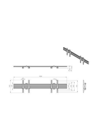 Cletech 2x1 LCD Monitör / Tv Menuboard Duvar Askı Aparatı (43'' - 55'' Arası)