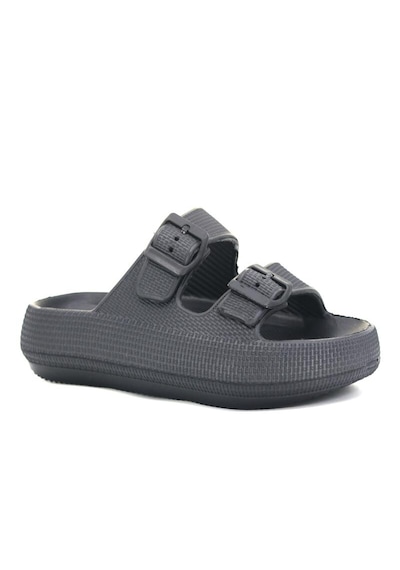 Tarzbu Çift Tokalı Siyah Unisex Terlik, Yumuşak Eva Taban, Günlük Kullanım Terlik Tarzbu14934 091 Sıyah