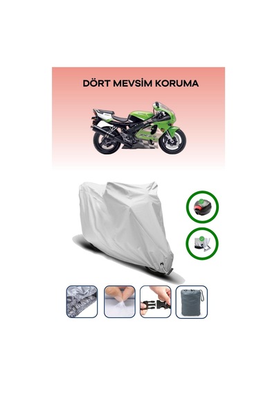 Gri Arka Çanta Ve Kilit Uyumlu Kawasaki Zx-7 R Uyumlu Motor Brandası