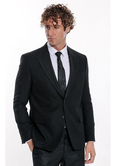 Wessi Desensiz Slim Fit Spor Siyah Erkek Ceket 001
