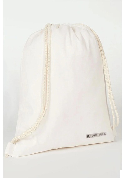 Rakerplus Krem 35x40 Cm Unisex Ham Bez Büzgülü Sırt Ayakkabı Çantası Natural