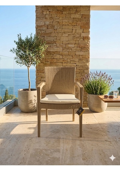 Novussi Paris Rattan Koltuk Minderli 4'lü Paket Cappuccino