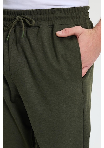Tudors Erkek Regular Fit Klasik Kesim Beli Lastikli Bağcıklı Koyu Haki Jogger Pantolon-41773 Koyu Yeşil
