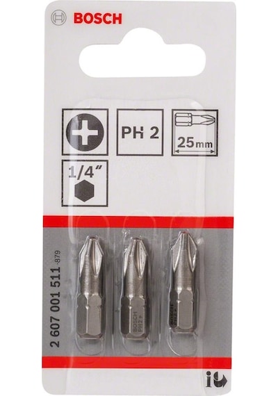 Bosch Extra Hard PH2x25 MM Vidalama Ucu 3'lü - 2607001511