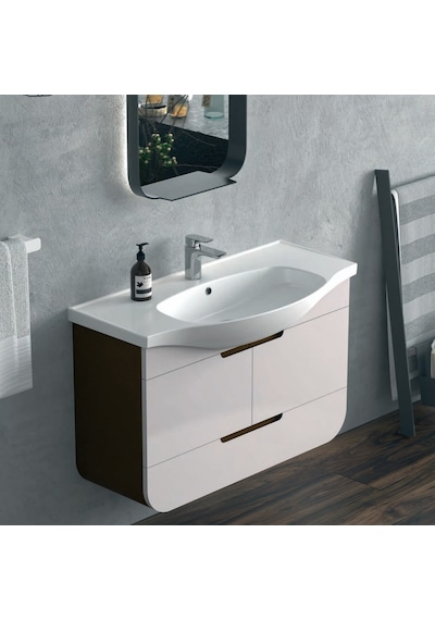 Turkuaz Seramik Cerastyle Lila 80 x 46 CM Etajer Uyumlu Lavabo