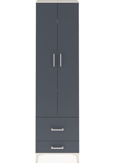 Arges Dolap 4 Raflı 2 Çekmeceli 2 Kapaklı 60x30x221 Aytaşı-antrasit Aytası