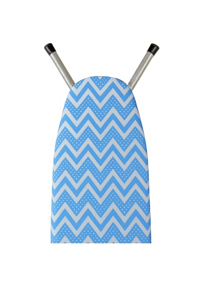Ütü Masası Kılıfı Keçeli Mavi Zikzak Desen Battal Boy Xxl Pamuklu Yanmaz Üretim Beyaz - Mavi
