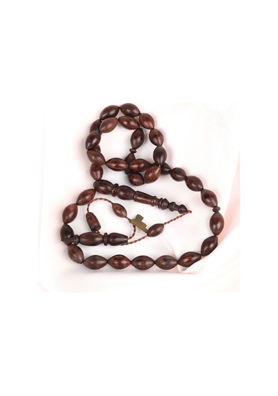 Yılan Ağacı Beyzi Kesim 8x14.5mm Tesbih Kahverengi