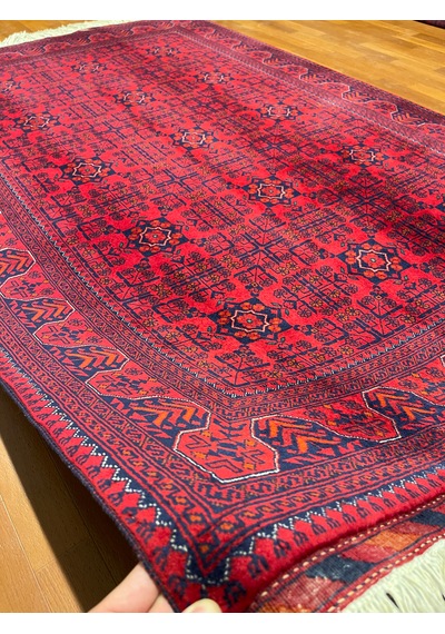 El Dokuma Afgan Biljik 100% Yün Kök Boya Elsanat Eserı Bordo