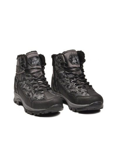 Füme İçi Kürklü Soğuğa Dirençli Kaymaz Taban Unisex Outdoor Bot 980 G Füme