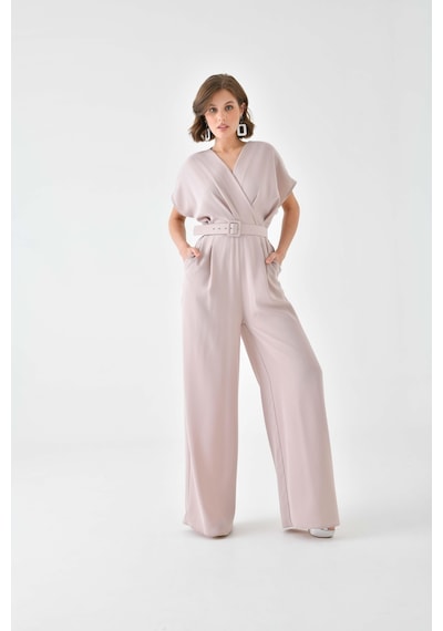 Ftz Women Kadın Kemerli Tulum Beige 30724-beige Bej