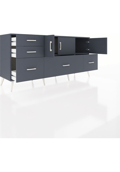 Hyperion Konsol 2 Raflı 5 Çekmeceli 3 Kapaklı 176x44x83 Antrasit-antrasit Antrasit Hyperion Konsol 2 Raflı 5 Çekmeceli 3 Kapaklı 176x44x83 Antrasit-antrasit Antrasit