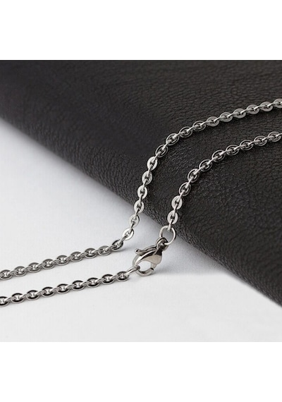 Chavin 55 Cm. 2 Mm. Bayan Erkek Çelik Kolye Zinciri Dr99 Beyaz