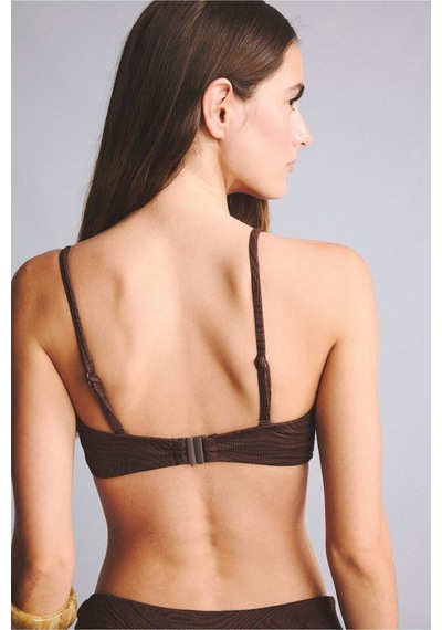 Defacto Regular Fıt İnce Askılı Kahverengi Bikini Üstü E4372ax26smbn341 Kahve-bn341