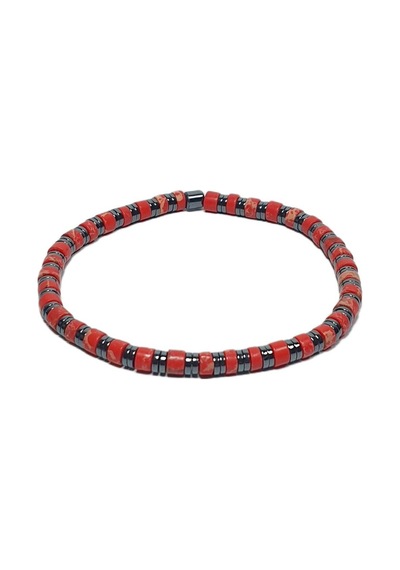 Jtss26blk1755 Varasit Onyx Disk Doğaltaş Esnek 4 Mm Janti Bileklik Çok Renkli