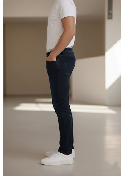 Bürke Premium Petrol Renk Regular Fit Esnek Likralı Jeans Kot Pantolon