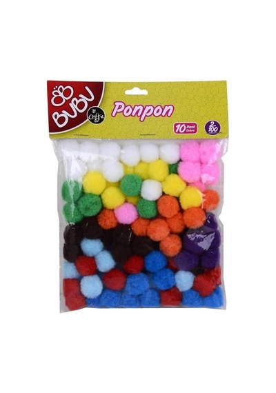 Bu-bu 100'lü 2 Cm Renkli Ponpon Bu-bu00109 Genel