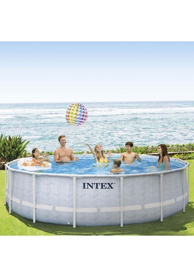 İntex 26746 488x122cm Yuvarlak Prefabrik Havuz Seti 220v Filtreli