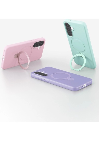 Samsung Galaxy A37 5g Regal Magsafe Standlı Kapak - Çöl Titanyum Düz Renkli