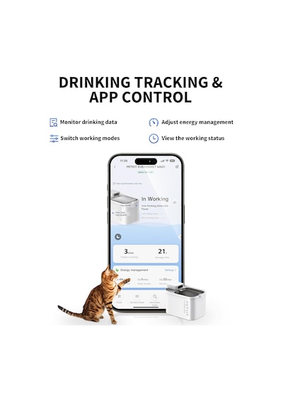 Petkıt Eversweet Max Uvc Akülü Kedi Su Çeşmesi, 100 Fl Oz/3l Evcil Hayvan Su Çeşmesi, İçerideki Kediler Köpekle