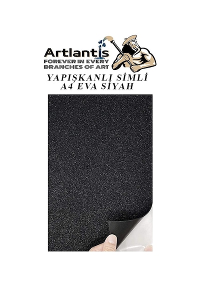 Yapışkanlı Simli Eva Siyah A4 20x30 5 Adet 1 Paket Hobi Okul Öncesi Kreş Anasınıfı Eva Yapışkanlı Simli 20 30