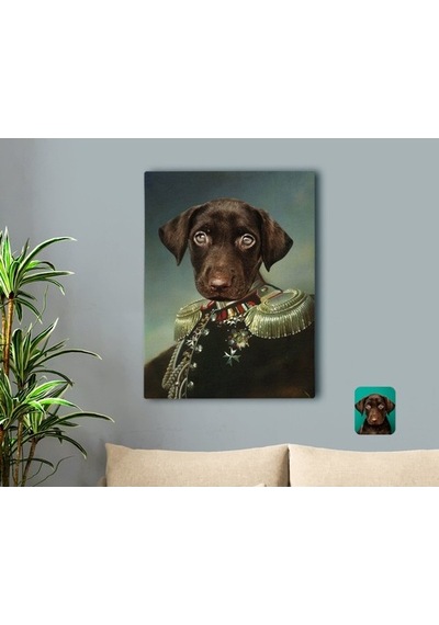 Kişiye Özel Evcil Dost Rönesans Tasarımlı Kanvas Tablo 50X70Cm-3