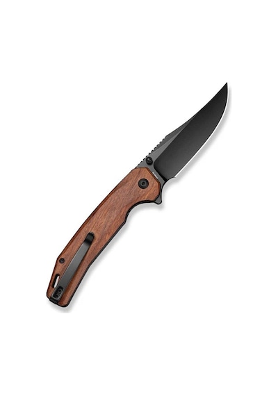 Sencut Vornix Guibourtia Wood Handle Black 9cr18mov Blade Kamp Çakı Kahverengi