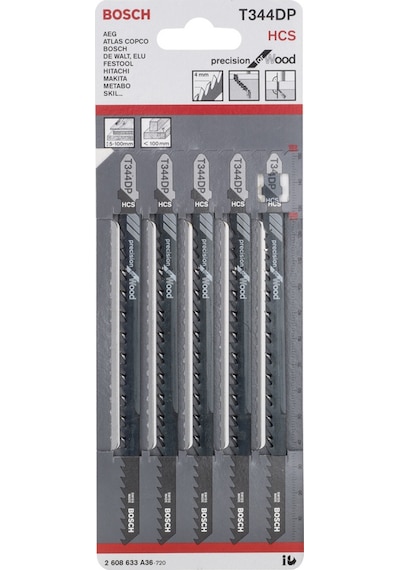 Bosch T 344 DP Speed For Wood 5'li Dekupaj Hızlı Kesim Ucu Seti - 2608633A36
