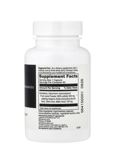 Davinci Laboratories, Cranberry, 400 Mg, 60 Capsules