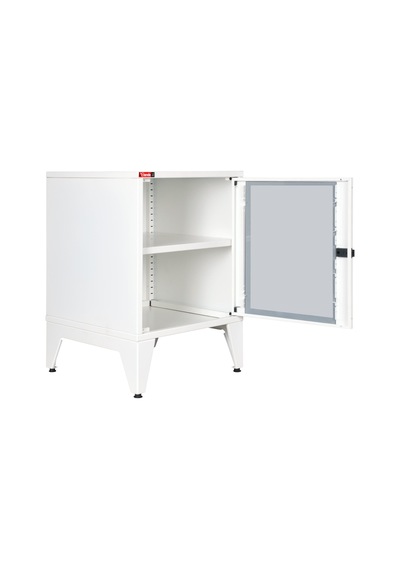 Lande - Ziglat 655 - Metal Dolap - Cam Kapılı - Mat Beyaz. Beyaz
