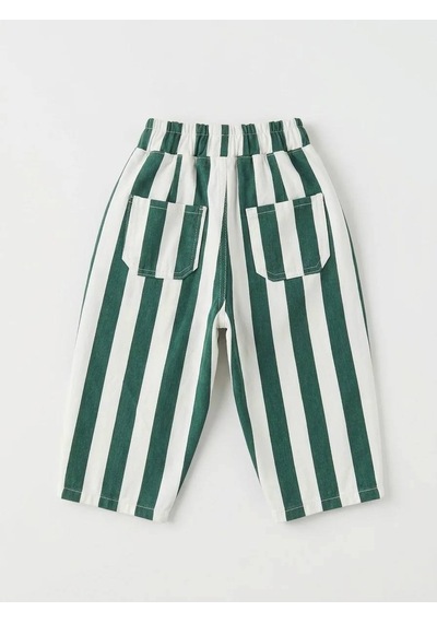Poala Kids Yeşil Çizgili Balloon Jeans