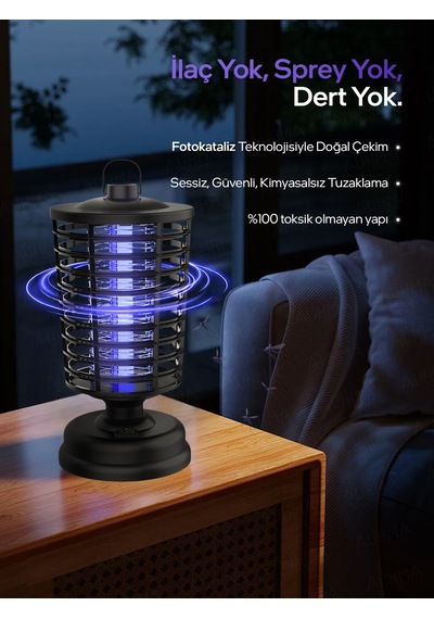 Auhma Aqm02 Elektrikli Sessiz Sinek Ve Sivrisinek Kovucu Lamba Photocatalyst Işık Tuzağı Kokusuz