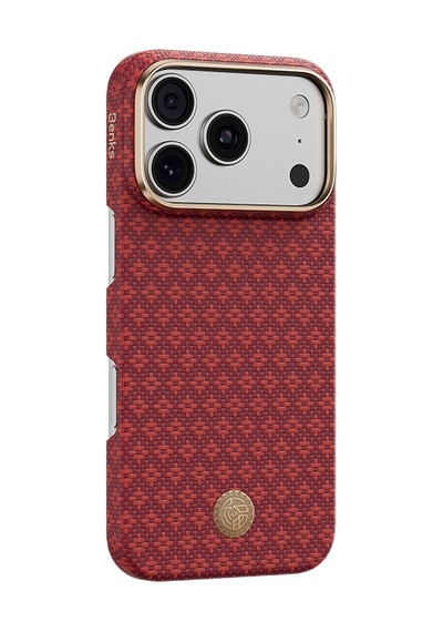 Apple iPhone Uyumlu 18 Pro Max Kılıf M-safeli Benks Armorair Armorgrid Yüksek Çerçeveli C1 Kevlar Karbon Kırmızı