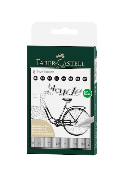 Faber-castell Ecco Pigment Set 8'li 0.05 0.1 0.2 0.3 0.4 0.5 0.6 07 Uç Ergonomik Tutuş Su Geçirmez Mürekkep Diğer