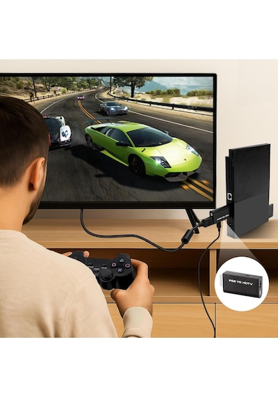 G300 Ps2'den Hdmi'a Çevirici Adaptör Hdtv 3,5 Mm Ses Çıkışlı Mini Usb'den Usb'ye Kablo İle Güç Alır Ps2 Slim Desteklemez