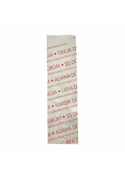 Şeylişeyler - Dürüm Kese Kağıdı 5 Kg Altı Kapaklı Baskılı Paket Servis Ambalaj Kağıdı