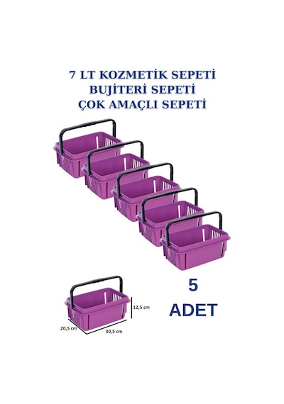 5 adet 7 Litre Kozmetik Sepeti Bijuteri Sepeti Kırtasiye Sepeti