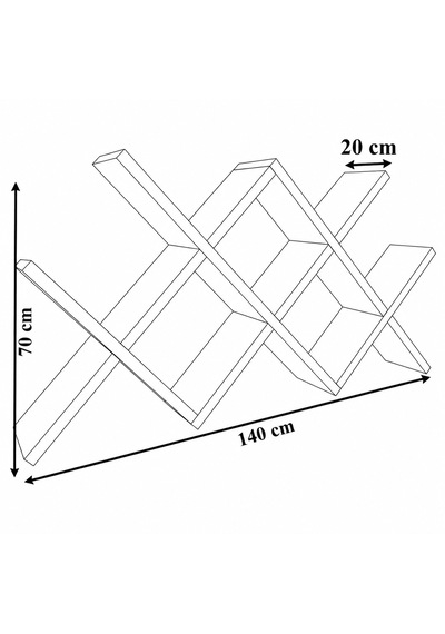 Çapraz Kitaplık Mdf Beyaz