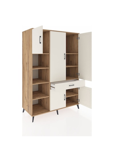 Kronos Dolap 8 Raflı Tek Çekmeceli 5 Kapaklı 132x59x195 Çam-a... Çam