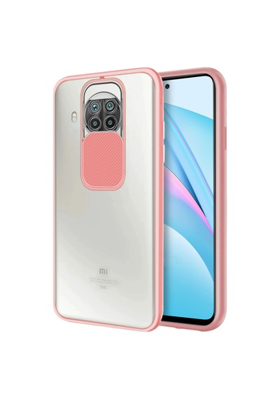 Xiaomi Redmi Note 9 Pro 5G ile Uyumlu Kapak Lensi Açılır Kapanır Kamera Korumalı Silikon Kılıf