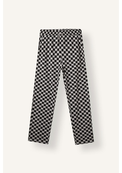 Defacto Boxy Fit Kısa Kollu Baskılı Üst Damalı Desenli Alt 2li Pijama Takımı I3018ax26augr100 Gri-gr100