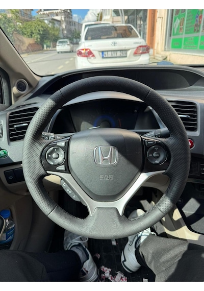 Honda Fb 7  Kaplama Deri Direksiyon Kılıfı Siyah