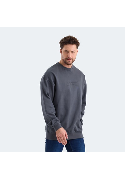 Slazenger VADIK Oversize Erkek  Koyu Gri Sweatshirt