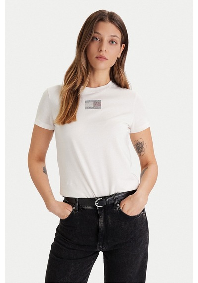 Tommy Hilfiger Kadın T-shirt Ekru